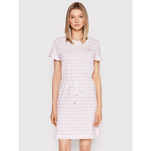 Tommy Hilfiger dámské růžovobílé šaty - XL (0FB)